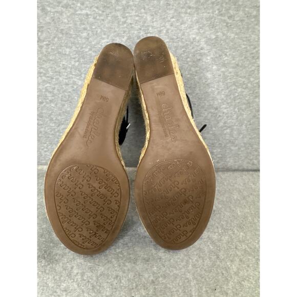 Charles by Charles David Nola Black Espadrille Wedge Sandals 6.5 EUC - Picture 7 of 7